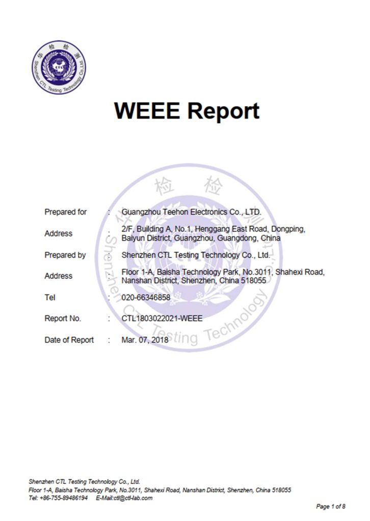 LED Work Light And LED Light Bar WEEE certificate